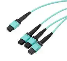 MPM24-MPM308OM4Z-5: Fibre Optic Cable, OM4 Multimode, 24Fibres, 50µm / 125µm, MPO Plug to 3x MPO Plug, 5m