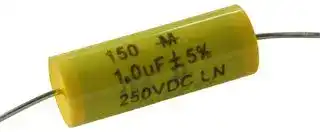 150105J250JE: CAPACITOR POLYESTER FILM FILM 1UF 5%, 250V,