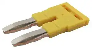XW5S-S4.0-2: Short Bar, XW5S Series, 2 Pole, Yellow, XW5T & XW5G Series DIN Rail Terminal Blocks