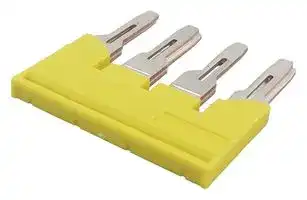 XW5S-S6.0-4: Short Bar, XW5S Series, 4 Pole, Yellow, XW5T & XW5G Series DIN Rail Terminal Blocks
