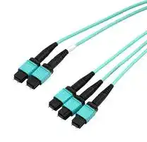 MPM308-MPM212OM3R-3: Fibre Optic Cable, OM3 Multimode, 24Fibres, 50µm / 125µm, 3x MPO Plug to 2x MPO Plug, 3m