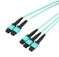 MPM308-MPM212OM3Z-5: Fibre Optic Cable, OM3 Multimode, 24Fibres, 50µm / 125µm, 3x MPO Plug to 2x MPO Plug, 5m