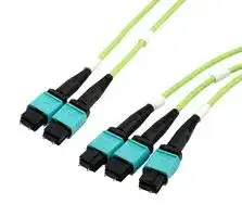 MPM308-MPM212OM5R-5: Fibre Optic Cable, OM5 Multimode, 24Fibres, 50µm / 125µm, 3x MPO Plug to 2x MPO Plug, 5m