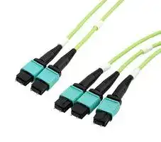MPM308-MPM212OM5Z-1: Fibre Optic Cable, OM5 Multimode, 24Fibres, 50µm / 125µm, 3x MPO Plug to 2x MPO Plug, 1m
