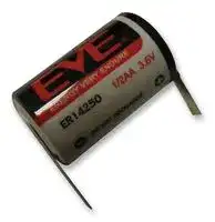 ER14250T EVE: Battery, 3.6 V, 1/2AA, Lithium Thionyl Chloride, 1.2 Ah, Solder Tab, 1