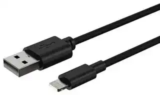 1700-0131: USB Cable, Type A Plug to Lightning Plug, 1 m, 3.3 ft, USB 2.0, Black