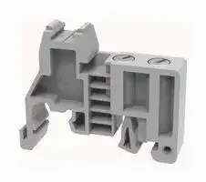 MP012896: Accessory, Grey, 9.5mm Width DIN Rail Terminal Blocks, End Clamp, MP PC BRASS SCREW Series