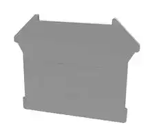 MP012904: Accessory, Grey, 1.6mm Width DIN Rail Terminal Blocks, End Cover, MP PC BRASS SCREW Series
