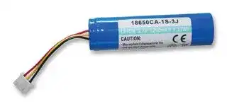 18650CA-1S-3J: Rechargeable Battery, 3.7 V, Lithium Ion, 2.25 Ah, Connector, 1