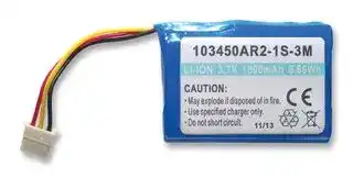 103450AR2-1S-3M: Rechargeable Battery, 3.7 V, Lithium Ion, 1.8 Ah, Connector