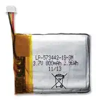 LP-573442-1S-3: Rechargeable Battery, 3.7 V, Lithium Polymer, 800 mAh, Connector, 1