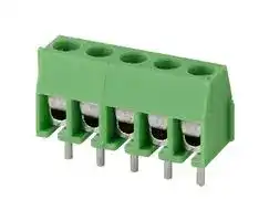 TB0011-350-05GR: Wire-To-Board Terminal Block, Green, 3.5 mm, 5 Ways, 24 AWG, 18 AWG, 1 mm², Screw