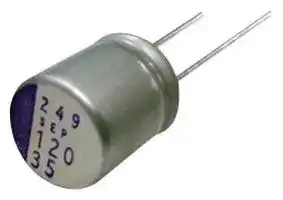 100SXE15M: Polymer Aluminium Electrolytic Capacitor, 15 µF, 100 V, Radial Leaded, 0.04 ohm