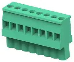 284040-8: Pluggable Terminal Block, R/A, 5 mm, 8 Ways, 3 mm², Screw