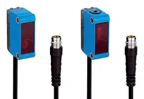 GSE6-P0211S58: Photoelectric Sensor, 15m, PNP, Through Beam, 10 to 30VDC, Cable with 3 Pin M8 Connector, G6 Series