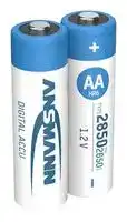 5035082.: Rechargeable Battery, Pack of 2, 1.2 V, Nickel Metal Hydride, 2.85 Ah, AA