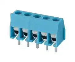 TB0011-350-05BE: Wire-To-Board Terminal Block, Blue, 3.5 mm, 5 Ways, 24 AWG, 18 AWG, 1 mm², Screw