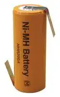 HHR-200A-1Z: Rechargeable Battery, Single Cell, 1.2 V, Nickel Metal Hydride, 2.04 Ah, 4/5A, Solder Tab, 1