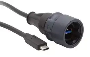 PXP6040/AC/2M00: USB Cable, 30V, 1A, Push-Twist, Type C Plug to Sealed Type A Plug, 2 m, 6.6 ft, USB 3.0, Black