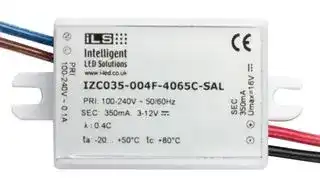 IZC035-004F-4065C-SAL: LED Driver, LED Lighting, 4 W, 12 VDC, 350 mA, Constant Current, 100 V
