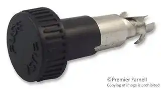 03455LF1HX020: Fuseholder, Enclosed Bayonet Style, 1 Fuse, 10 A, 250 V, 5mm x 20mm, Quick Connect, Solder