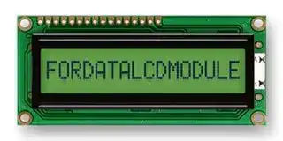 FC1601E04-RNNYBW-16*E: Alphanumeric LCD, 16 x 1, Black on Yellow / Green, 3V, English, Japanese, Reflective