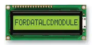 FC1601E01-FHYYBW-51SK: Alphanumeric LCD, 16 x 1, Black on Yellow / Green, 5V, English, Euro, Transflective