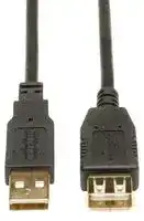 U024-016: USB CABLE, 2.0 TYPE A PLUG-RCPT, 16FT