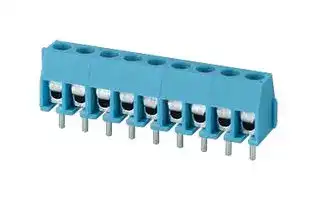 TB0011-350-09BE: Wire-To-Board Terminal Block, Blue, 3.5 mm, 9 Ways, 24 AWG, 18 AWG, 1 mm², Screw