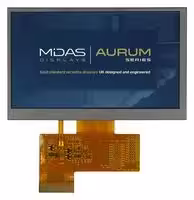 MVT-R043000: TFT LCD, 3.3 V, 4.3 ", 800 x 480 Pixels, Landscape, RGB, 0.99V
