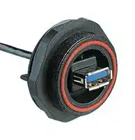 PX0849/A3: USB Cable, Sealed Type A Receptacle to 10 Position Header, 115 mm, 4.9 ", USB 3.0, Black