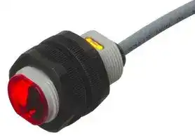 PA18CAD04PAWS: Photoelectric Sensor, Diffuse Reflective, 625nm Red LED, 400m, 2m Cable, IP67, IP69K, 30VDC