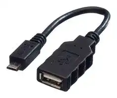 11.02.8311: USB Cable, Micro Type B Plug to Type A Receptacle, 150 mm, 5.9 ", USB 2.0, Black