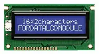 FC1602E04-NSWBBW-91SE: Alphanumeric LCD, 16 x 2, White on Blue, 3V, English, Japanese, Transmissive