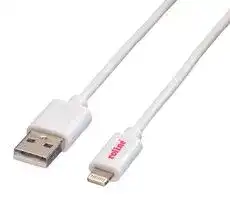 11.02.8326: USB Cable, Type A Plug to Lightning Plug, 150 mm, 5.9 ", USB 2.0, White