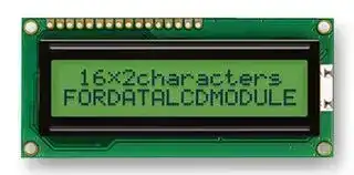 FC1602N04-RNNYBW-16SE: Alphanumeric LCD, 16 x 2, Black on Yellow / Green, 3V, English, Japanese, Reflective