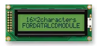 FC1602B04-RNNYBW-16SE: Alphanumeric LCD, 16 x 2, Black on Yellow / Green, 3V, English, Japanese, Reflective