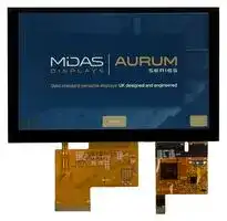 MVT-R050000C: TFT LCD, 3.3 V, 5 ", 800 x 480 Pixels, Landscape, RGB, 0.99V