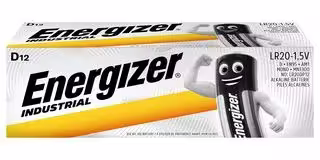 E300824500: Battery, 1.5 V, D, Alkaline, Raised Positive and Flat Negative, 12