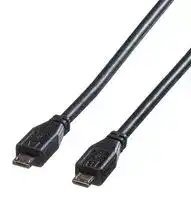 11.02.8753: USB Cable, Micro Type A Plug to Micro Type B Plug, 1.8 m, 5.9 ft, USB 2.0, Black