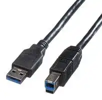 11.02.8869: USB Cable, Type A Plug to Type B Plug, 800 mm, 31.5 ", USB 3.0, Black