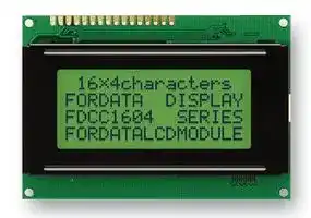 FC1604A04-RNNYBW-16*E: Alphanumeric LCD, 16 x 4, Black on Yellow / Green, 3V, English, Japanese, Reflective