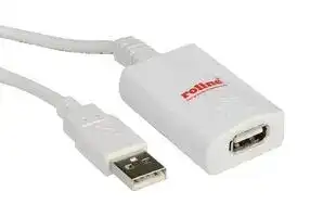 12.04.1088: USB Cable, Type A Plug to Type A Receptacle, 5 m, 16.4 ft, USB 2.0, White