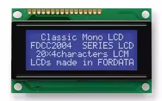 FC2004C03-NSWBBW-91SE: Alphanumeric LCD, 20 x 4, White on Blue, 3V, Parallel, English, Japanese, Transmissive