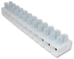 CTSN438/12W: Panel Mount Barrier Terminal Block, 1 Row, 12 Ways, 4 AWG, 15 mm, 85 A
