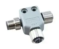 DCN2-1: T-Branch Connector, Shielded, 125 VDC, 3 A, Cable/M12 Micro Connector