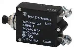 W23-X1A1G-1: Thermal Circuit Breaker, Push/Pull Actuator, W23 Series, 1 A, 1 Pole, 50 V, 240 V, Panel
