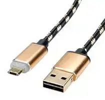 11.02.8319: USB Cable, Reversible Type A Plug to Reversible Type B Plug, 1 m, 3.28 ft, USB 2.0, Black, Gold