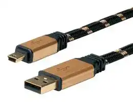 11.02.8821: USB Cable, Type A Plug to Mini Type B Plug, 800 mm, 31.5 ", USB 2.0, Black