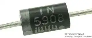 HTE5L100: Schottky Rectifier, 100 V, 5 A, Single, DO-15, 2 Pins, 750 mV